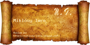Miklósy Imre névjegykártya